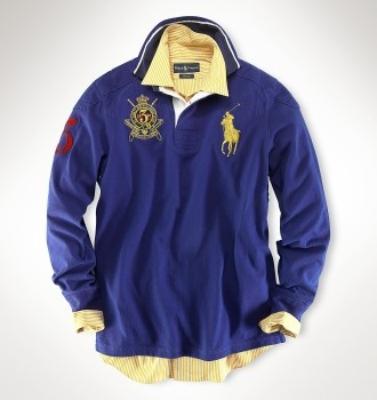 Ralph Lauren men Polo shirt-long sleeve-blue No.357