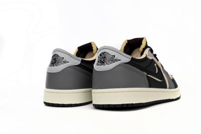 wholesale quality air jordan 1 low black grey