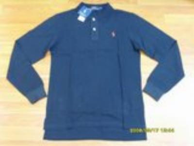 Ralph Lauren long sleeve men polo shirt-navry blue-small pony