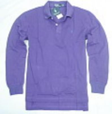 Ralph Lauren long sleeve men polo shirt-purple-small pony No.181