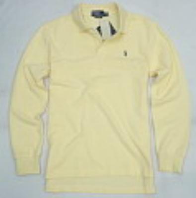 Ralph Lauren long sleeve men polo shirt-light yellow-small pony No.182